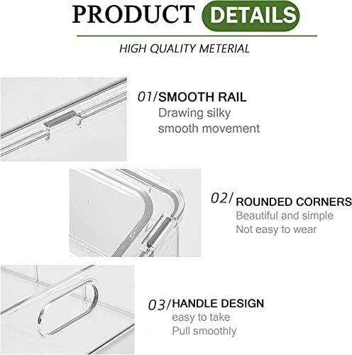 bealy 3 Pack Fridge Organizer and Storage,Clear Storge Bins with Pull-out Drawer, Fridge Drawers Clear Stackable Storage Drawer Containers for Freezer, Refrigerator, Pantry, Kitchen - Image 5
