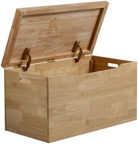 eHemco Solid Hardwood Storage Trunk, Natural, 35.5x18.63x19.5 by eHemco