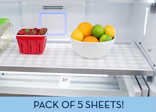 S&T INC. Fridge Liners, 5 Pack, 12" x 24", Plaid - Image 6