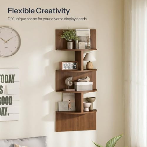 HOOBRO Corner Shelf Wall-Mounted, Set of 2 Floating Corner Shelves for Wall - Image 4