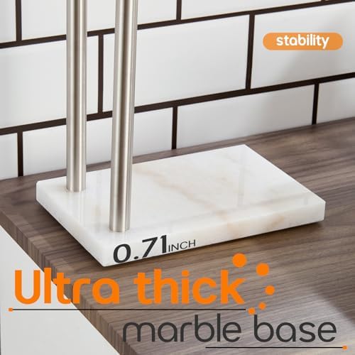 Free Standing Towel Rack Brushed Nickel 2-Tier Hand Towel Bars for Bathroom Vanity Countertop with Thicken Steady Marble Base, Stainless Steel AN7003BR - Image 6