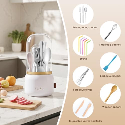 EXIN DECHEN Silverware Organizer with Lid,Silverware Holder,Utensil Holder - Image 6