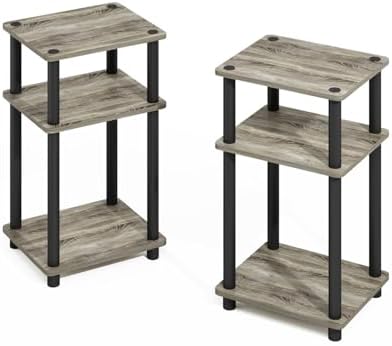 Furinno Turn-N-Tube Storage Shelves, Stackable Standing Shelf, Open Corner Shelf, for Organization and Storage, Living Room, Garage, Home Office, French Oak by Furinno-FitsYourSpaceFitsYourBudget