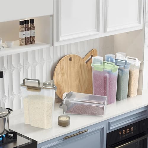 LEAWALK 5-7Lbs Airtight Dog Cat Pet Food Storage Container-Clear Brown - Image 4