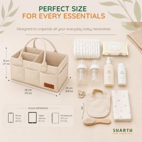Sharth Baby Diaper Caddy Organizer, Baby Essentials Storage, Nursery Basket - Image 2