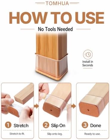 Chair Leg Floor Protectors Rectangle Caps Covers Furniture Pads - Image 4
