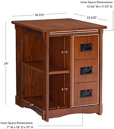 Powell Furniture Mission Oak Powell Magazine Cabinet Table, 22.5"L x 18.125"W x 24"H - Image 3