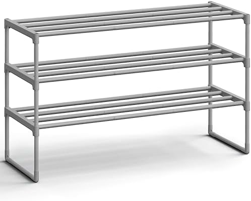 SONGMICS Shoe Rack, 3-Tier Shoe Organizer, Metal Storage Shelf by SONGMICSbySONGMICSHOME