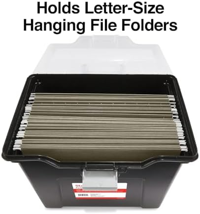 STAPLES File Box Portable Tote, Letter Size, Black, 2-Pack, Handle - Image 2