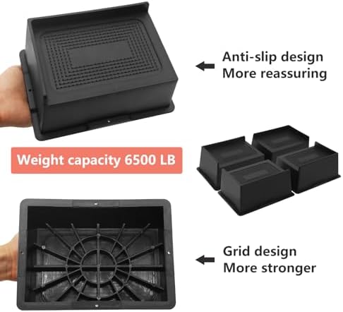 4 Pack Bed Risers 3 inch, Oversized Furniture Risers Heavy Duty - Image 4
