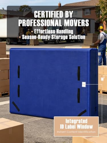 Heavy Duty Ergonomic Handles Mattress Moving Bag, Blue, Queen, 2 Pack - Image 5