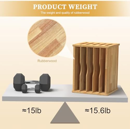 6 Tier Rubber Wooden Tray Dividers for Cabinets, Cookie Sheet Organizer - Image 2
