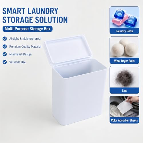 Magnetic Lint Bin with Lid for Laundry Room (Lint Remover Set) - Image 4
