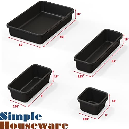 Simple Houseware Interlocking Desk Drawer Bins Organizer, 10 Packs, Black - Image 5