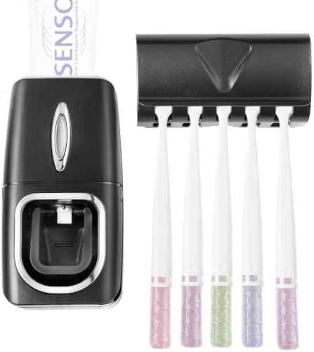 Toothbrush Holder and Toothpaste Dispenser Set by RIDGEPOLE