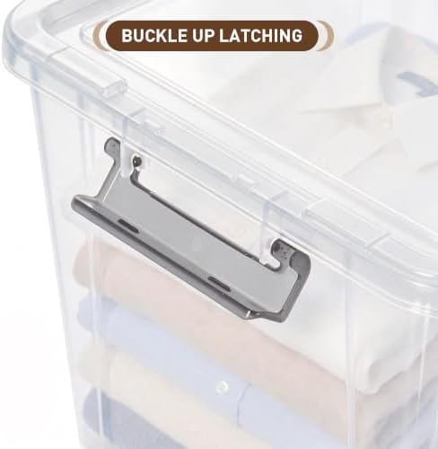 Citylife 6 Packs 44.4 QT Plastic Storage Bins with Lids Large Stackable Storage Containers for Organizing Clear Storage Box for Garage, Closet, Kitchen - Image 3