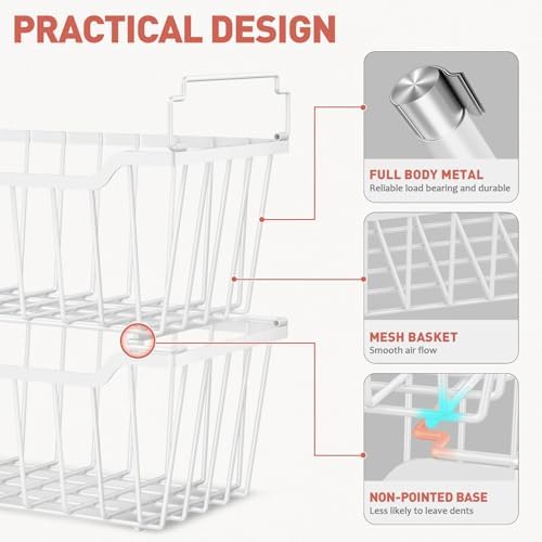Goovilla Freezer Organizer Bins for 5-7 Cu.FT Chest Freezer,8 Pack White - Image 2