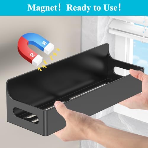 HuggieGems Upgrade Black Magnetic Spice Rack for Refrigerator, 6 Pack - Image 4