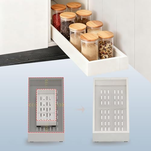 Fokyfok Pull out Cabinet Organizer,7"-11"W,17"-24"D,Expandable,Adhesive by Fokyfok