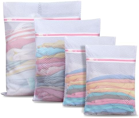 Upgraded Coarse Mesh Laundry Bag - Wash Delicate Lingerie, Garment & Shoe Storage, Travel Essentials - Durable & Breathable，4Pcs, MIAETFH by Unknown