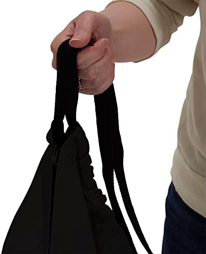 Household Essentials Door Hanging Laundry Bag in Washable Canvas with Loop Handle, Black, 27" H x 16.25" W x 6" D (Pack of 12) - Image 5