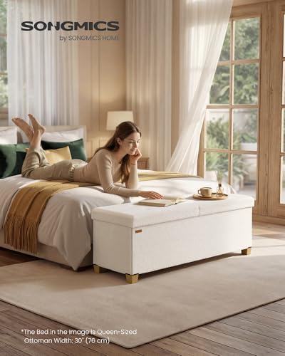 SONGMICS Storage Ottoman Bench with Legs, Flipping Lid, 43.3 Inches - Image 3