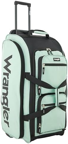 Wrangler Wesley Rolling Duffel Bag, Seaform, Large 30-Inch by Wrangler%C2%AE
