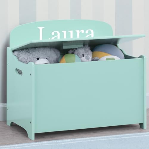 Delta Children Personalized MySize Deluxe Toy Box, Mint - Image 4