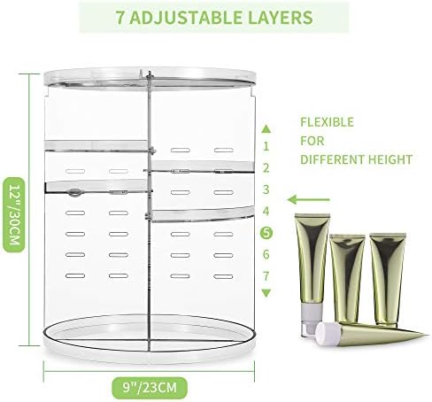 COYAHO 360 Rotating Makeup Organizer, Spinning Countertop, Cosmetic Holder Shelf, Make Up Organizers and Storage for Bedroom, Transparent - Image 4