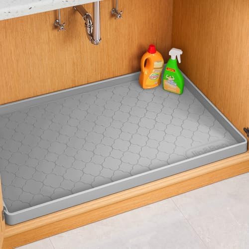 Jin&Bao Under Sink Mat 34" x 22" Waterproof Silicone Cabinet Kitchen Liner by Jin%26Bao