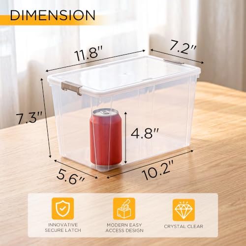 Citylife 6Packs 7.8Qt Plastic Storage Bins with Lids, Clear Organizer - Image 2