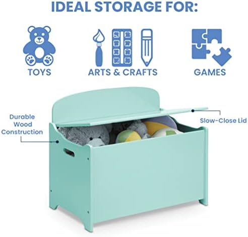 Delta Children MySize Deluxe Toy Box, Mint - Image 4