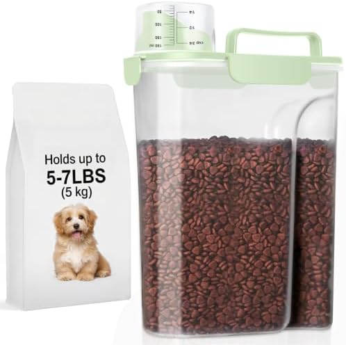 LEAWALK 5-7Lbs Airtight Dog Cat Pet Food Storage Container-Light Green by LEAWALK