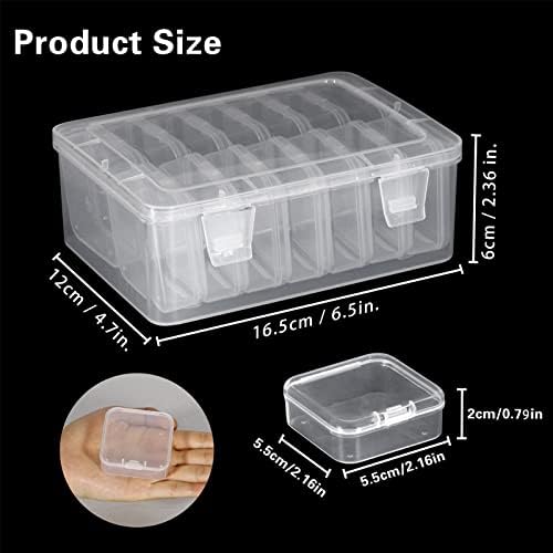 Mathtoxyz Small Bead Organizers, 30 Pieces Plastic Storage Cases Mini Clear Bead Storage Containers Transparent Boxes with Hinged Lid and Rectangle Clear Craft Supply Case - Image 5