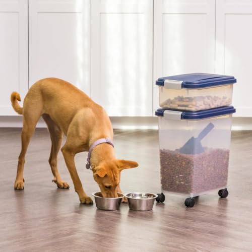 IRIS USA Dog Food Storage Container, Up to 30+11 lbs, Navy, Made in USA - Image 2