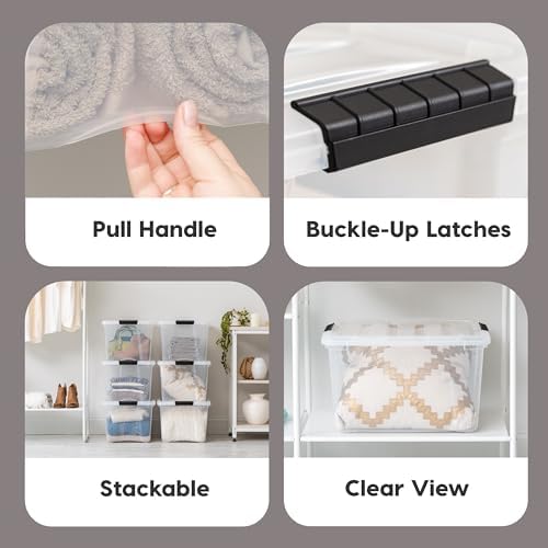 IRIS USA 4-Pack 40 Quart Storage Bins with Lids, Clear - Image 3