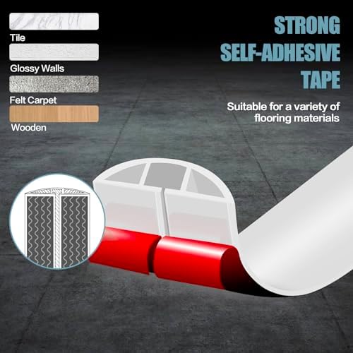 Floor Cord Cover Self Adhesive Cord Hider,10FT Cable Management, Extension Strip Protector for Wires, Prevent Cable Trips for Offices, Gyms, Exhibitions Cavity:0.47"(W) x 0.35"(H) White - Image 4