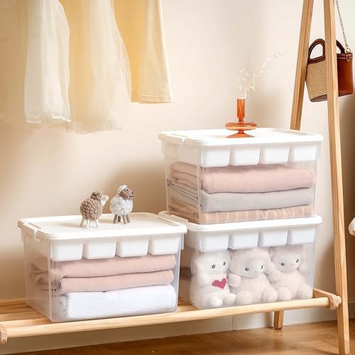 Citylife 32QT Plastic Craft Storage Box Buildable Lid Removable Tray - Image 5
