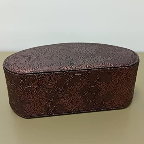 Leather Remote Control Holder TV Remote Caddy Store Box, Bedside Table Organizer for Controller, Media Player, Brush, Glasses, Note Paper and Pen Storage(Retro) - Image 5