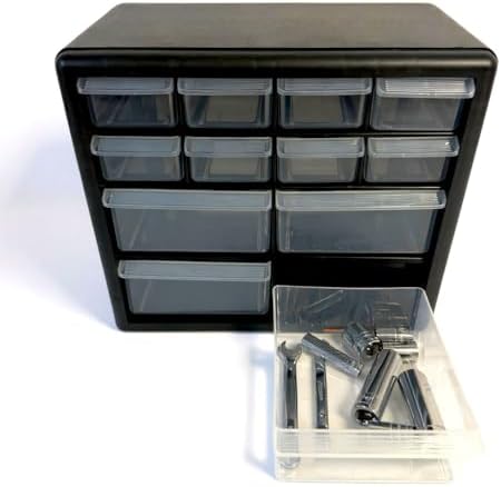 Homak 12-Drawer Parts Organizer, Black, HA01012001 - Image 6