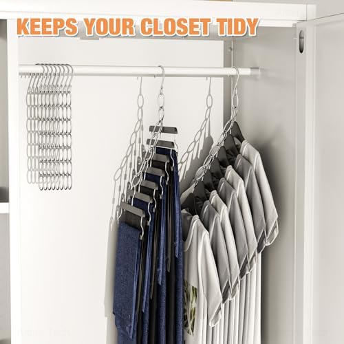NiHome Space Saving Hangers 20-Pack, Metal Closet Organizer with Safety Cap - Image 4
