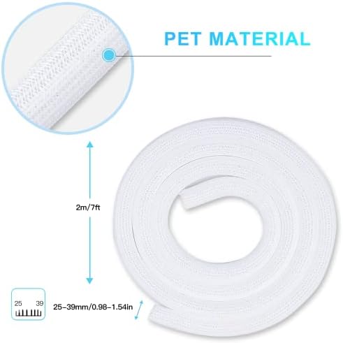 AGPTEK Cable Sleeve, 10ft - 1.5 inch Cable Management Cord Hider, White - Image 6