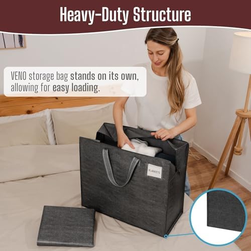 VENO Heavy Duty Moving Bags, Storage Bags, 22 Gallon, Dark Gray, 4 Pack - Image 2
