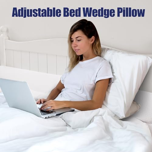 HOMBYS Wedge Pillow Headboard for Bed Gap,Foldable Bed Wedge Gap Filler King Size,Matterss Gap Filler,Multi Functional Bed Crack Pillow, Fill The Gap (0-7") Between Your Headboard and Mattress,White - Image 4