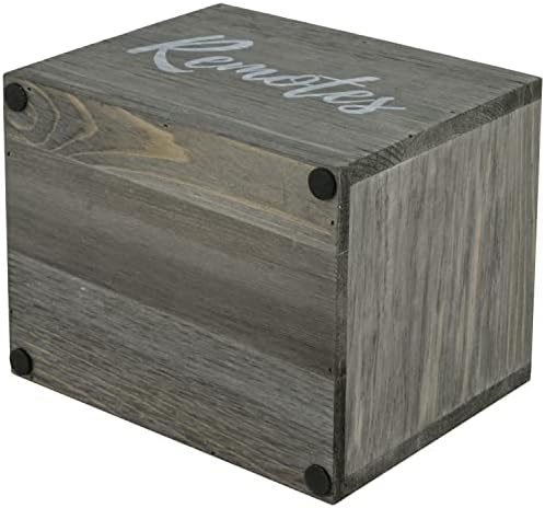 MyGift Gray Wood Remote Control Holder, 2 Compartment Media Caddy - Image 6