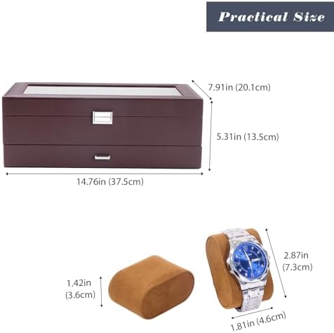ProCase Watch Box, 14 Slot Watch Case for Men with Drawer, Espresso - Image 7