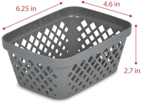 Glad Plastic Storage Basket Set - Multipurpose Drawer Trays, Kitchen Pantry Containers, and Bathroom Bins - 9 Pack Small Organizers, Grey - Image 6