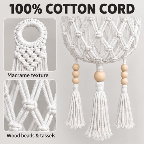 Stuffed Animal Hammock, 5 FT Boho Macrame Toy Storage Net with Wall & Adhesive Hooks, Cotton Plush Toy Organizer for Nursery, Kids Room, Playroom, Cream - Image 5