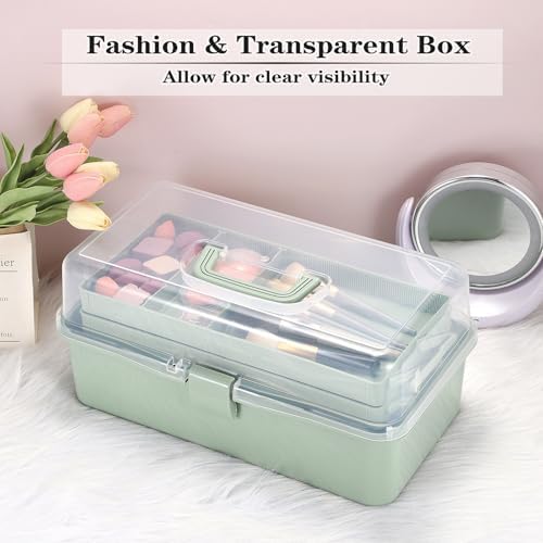 Tackle Box, 15-Inch Extra Large Art Storage Box with 3-Layer Folding Trays - Image 3