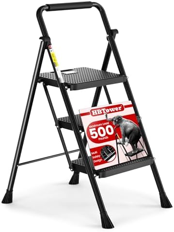 HBTower Step Ladder, Folding Step Stool with Wide Anti-Slip Pedal by HBTower
